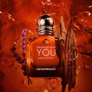 Bottle of Armani Stronger with you Absolutely, a sweet smokey fragrance for the winter